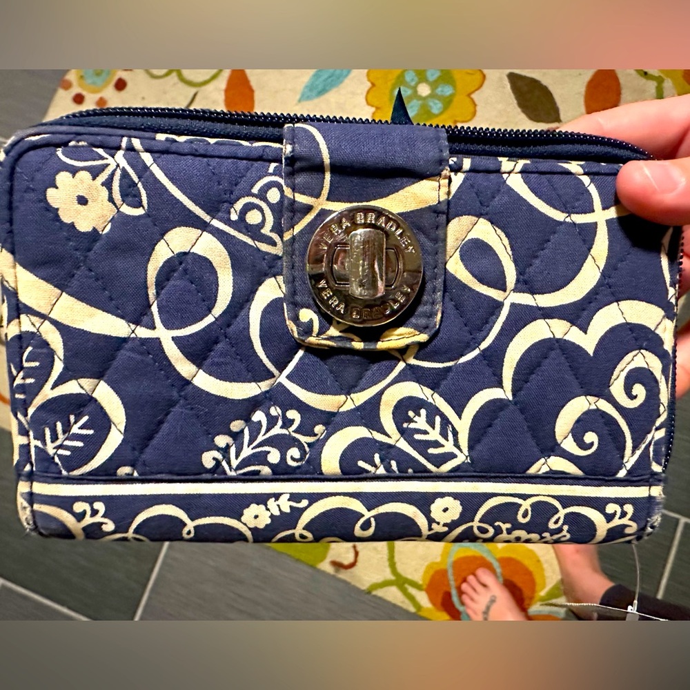 Vera Bradley Navy and Cream Swirl Wallet